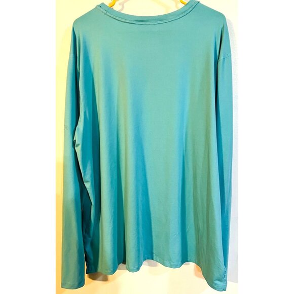 New All In Motion Long Sleeve Athletic Turquoise Shirt XXL Spandex - Picture 2 of 3